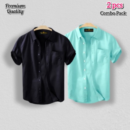 2 Pcs Half Shirt -Pest+ Black