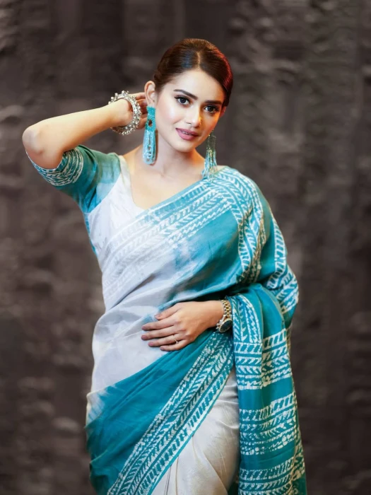 Premium Semi Muslin Silk Saree TS 110 ব্লাউজ পিছ সহ