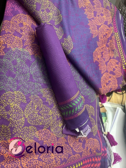 Premium Semi Muslin Silk Saree TS 108 ব্লাউজ পিছ সহ