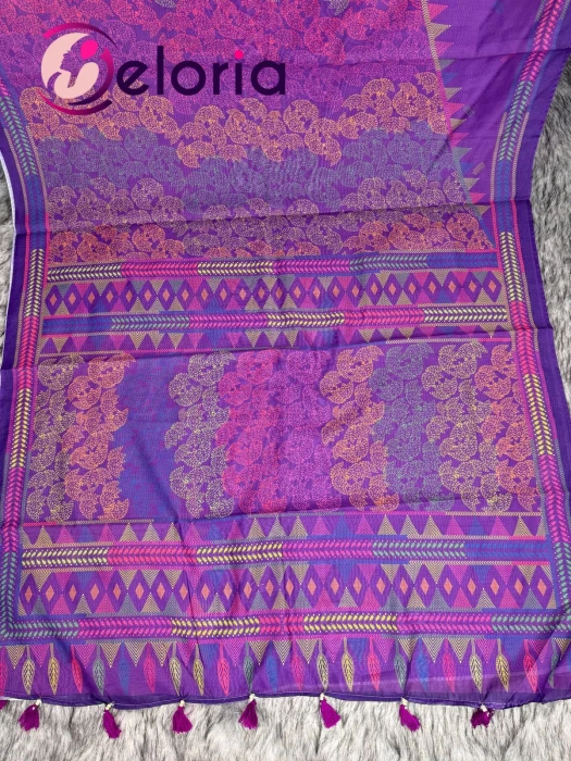 Premium Semi Muslin Silk Saree TS 108 ব্লাউজ পিছ সহ