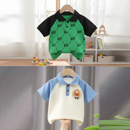 ২ পিছ Stylish cotton Polo t-shirt combo for boys=HZ-639